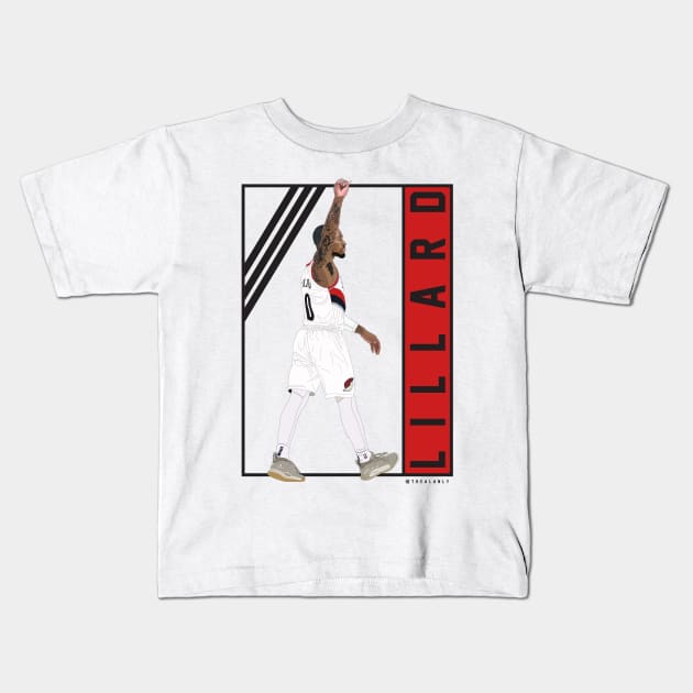 Damian Lillard - Game Winner BYE! Kids T-Shirt by AlanLy